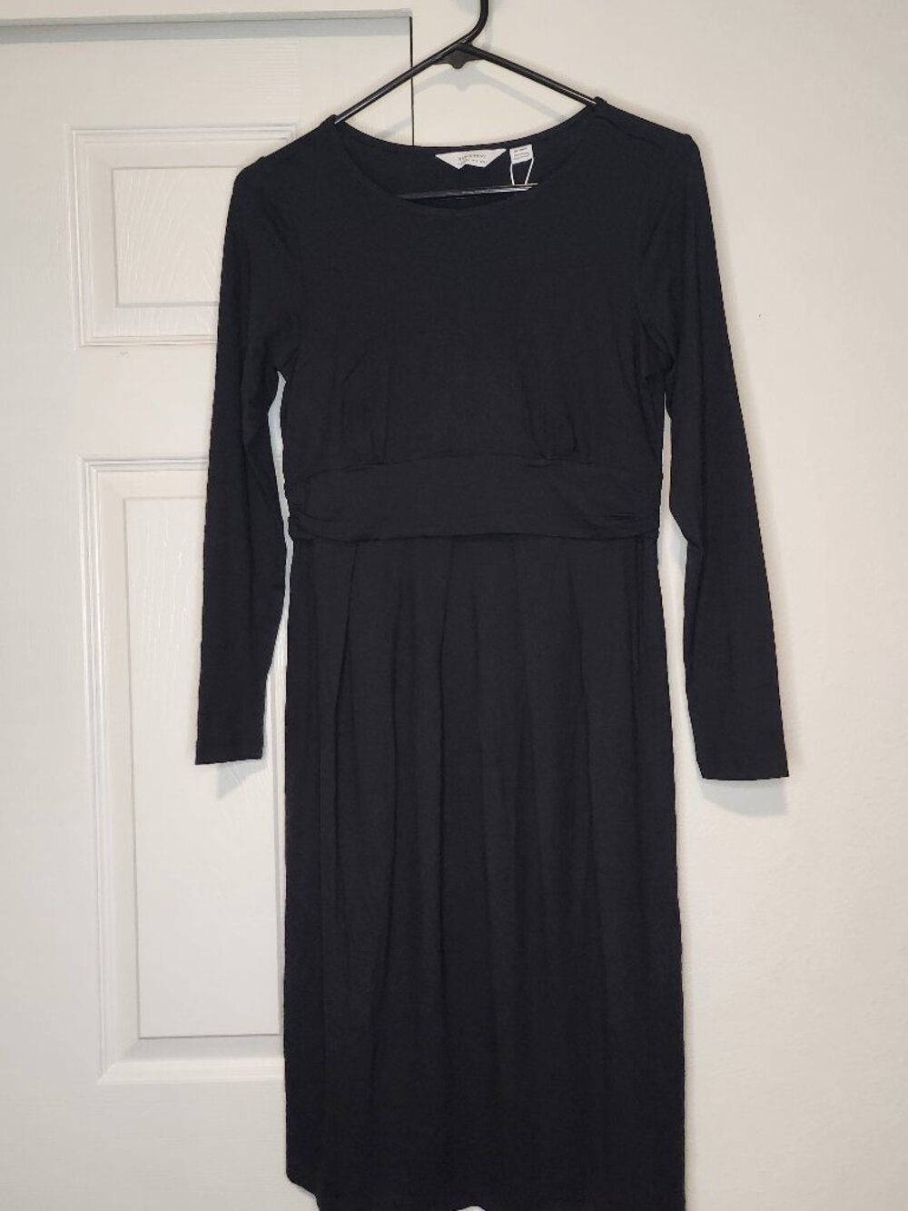 NWT Seraphine Black Maternity Nursing Dress Long Sleeve Size US 4 UK 8